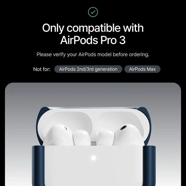 Alt view image 6 of 7 - Compatible with AirPods Pro 3 Case (2025), Minimalist Protective Shock Absorption Aluminum Shells + Elastomer Inlays, Slide-On Fit Charging Case Cover