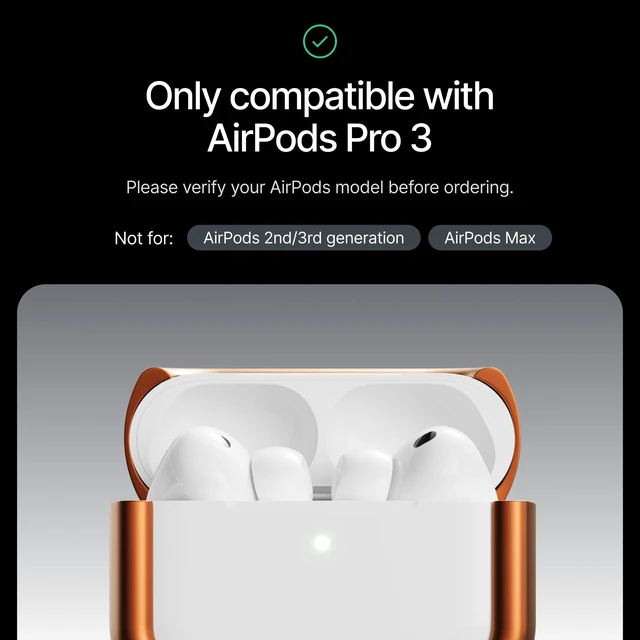 Alt view image 6 of 7 - Compatible with AirPods Pro 3 Case (2025), Minimalist Protective Shock Absorption Aluminum Shells + Elastomer Inlays, Slide-On Fit Charging Case Cover