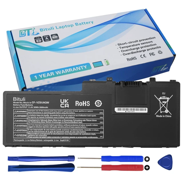 Alt view image 7 of 7 - CF-VZSU0QW CF-20 Replace Battery for Panasonic ToughBook Toughpad FZ-A2 Mk1 Tablet PC XP 11.4V 2600mAh 30Wh