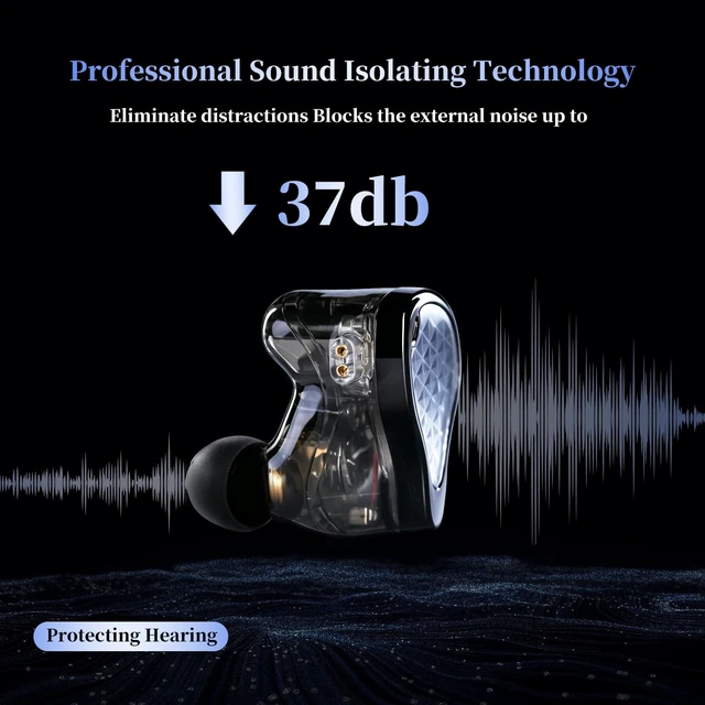 Alt view image 7 of 7 - ZAS Pro 8-Driver Hybrid IEM, 7BA+1DD in Ear Monitor No Mic Clear Sound Deep Bass Noise Isolation IEM, Comfort Secure Fit, Detachable Cable for Musicians Audiophiles (White)