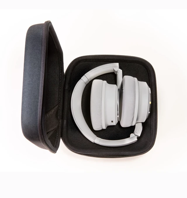 Alt view image 4 of 7 - Noise Cancelling Over-Ear Headphones with Hard Case, White Active Noise Cancellation, Transparency Mode, Clear Voice Pick-up, Alexa Built-in