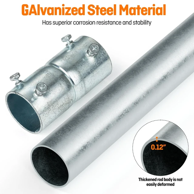 Alt view image 3 of 5 - Antenna Mast 3ft Extension Pole, 1.25" x3Ft Heavy Duty Galvanized Steel with 1 Coupler