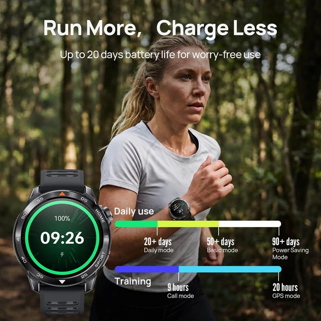 Alt view image 5 of 7 - GS Pro2 GPS Running Smartwatch with Dual Band GPS, 48mm, Dark Gray Built-in Training Plans, 1.43 AMOLED, 20-Day Battery, 150+ Workout Modes, Heart Rate Tracking, 5ATM Waterproof