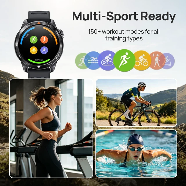 Alt view image 6 of 7 - GS Pro2 GPS Running Smartwatch with Dual Band GPS, 48mm, Dark Gray Built-in Training Plans, 1.43 AMOLED, 20-Day Battery, 150+ Workout Modes, Heart Rate Tracking, 5ATM Waterproof