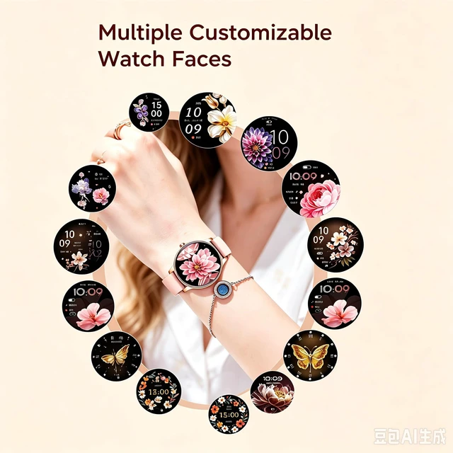 Alt view image 4 of 7 - Smart Watches for Women, 1.27" Fitness Watch for Android/iPhone, Two Bands