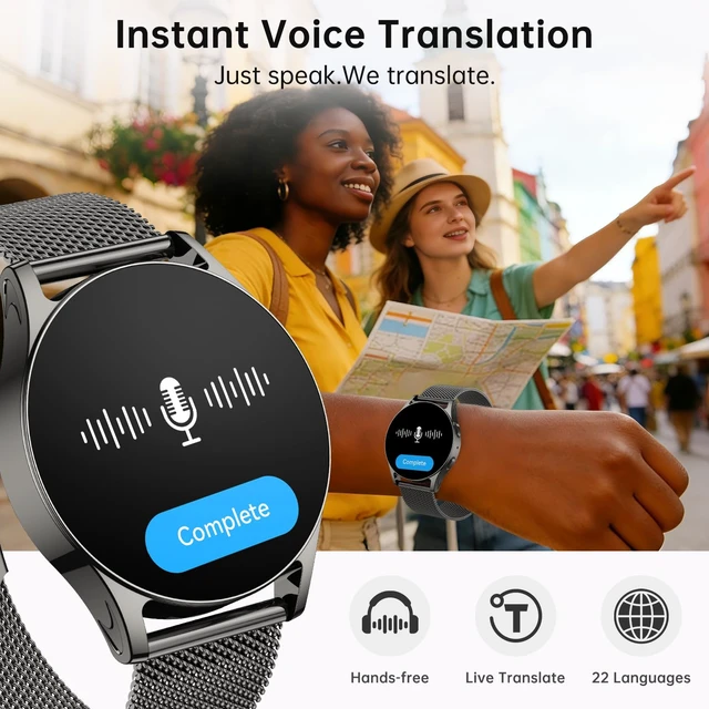 Alt view image 3 of 7 - Smart Watch for Women, 1.32" AMOLED Smartwatch with AI Voice Assistant & Translator, Fitness Tracker with Heart Rate Sleep SpO2 Monitor, Bluetooth Call, 153 Sports, IP68, iOS Android