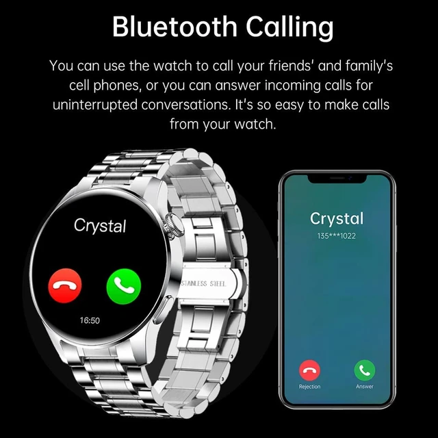 Alt view image 2 of 7 - Smart Watches Men Women, Bluetooth Calls, Heart Rate Sleep Monitor,IP67 Waterproof Fitness Tracker, Black Stainless Steel Watches for Android & iOS (B-Silver)