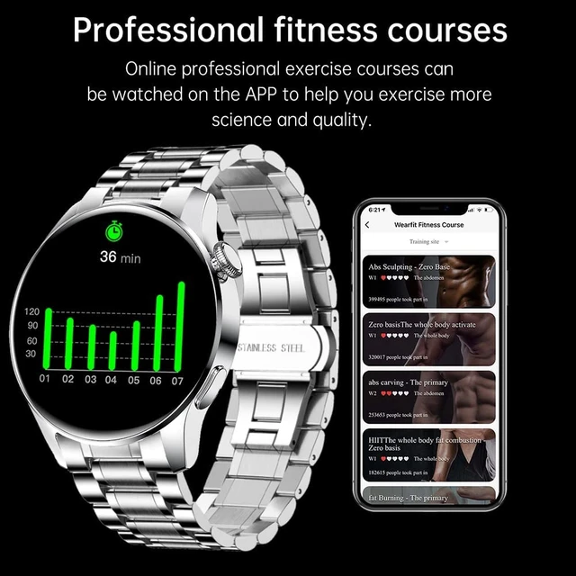 Alt view image 4 of 7 - Smart Watches Men Women, Bluetooth Calls, Heart Rate Sleep Monitor,IP67 Waterproof Fitness Tracker, Black Stainless Steel Watches for Android & iOS (B-Silver)