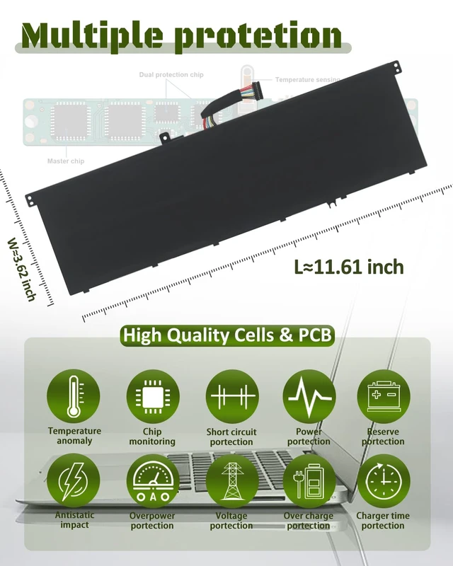 Alt view image 6 of 7 - 73Wh L22M4PF4 L22C4PF4 L22D4PF4 Battery Compatible with Lenovo Yoga Pro 7-14IRH8 7-14APH8 7-14ARP8 7-14IMH9 / Slim Pro 7-14APH8 7-14ARP8 Series4705mAh 15.52VShort Cable