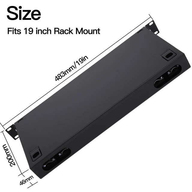 Alt view image 5 of 7 - 24 Duplex 48 Port LC-OM3 Multimode Fiber Enclosure Rack Mount Fiber Box LC-UPC Kit 1 RU Fits 19" Racks Cabinet (Include 2Pcs Splice Trays 48 Strand Pigtail 1M Cables Spool+48 Core LGX Loaded Patch