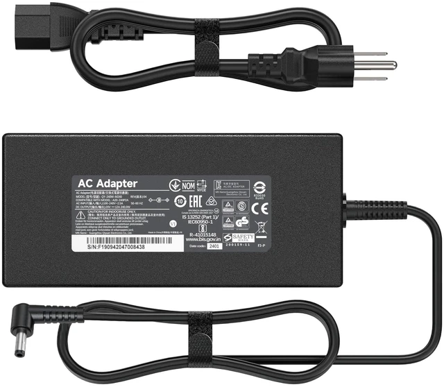 Main image of 240W Laptop Charger Compatible with MSI Katana 15 17 B12V B13V B14V For GF66 GF76 Pulse GL66 GL76 Sword 15 17 Delta 15 CreatorPro M16 Power Adapter Fits Delta ADP-240EB D Chicony A20-240P2A