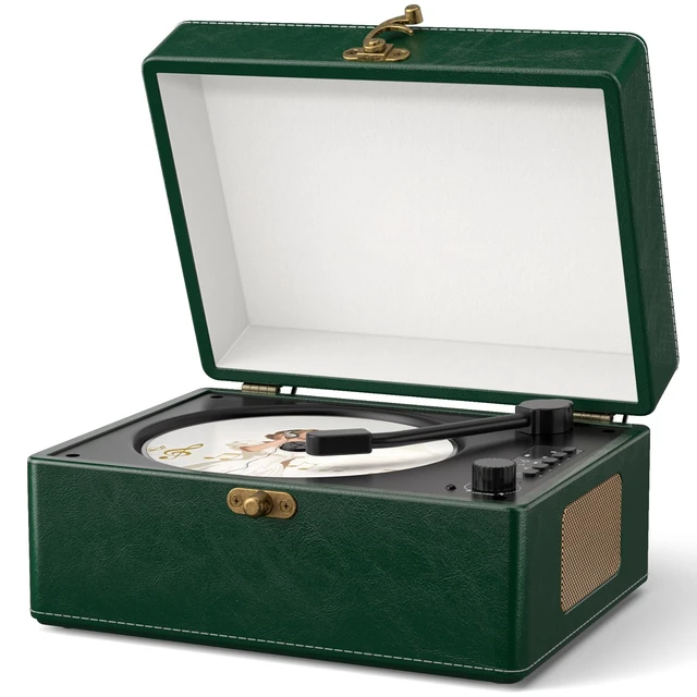 Main image of Retro CD Player with Bluetooth in&Out Portable Music Player for Relaxing Anywhere,Auto Power Off,USB,AUX,Headphone Jack,Vintage CD Player for Music Lovers,Birthday Gifts for Women/Men-Green