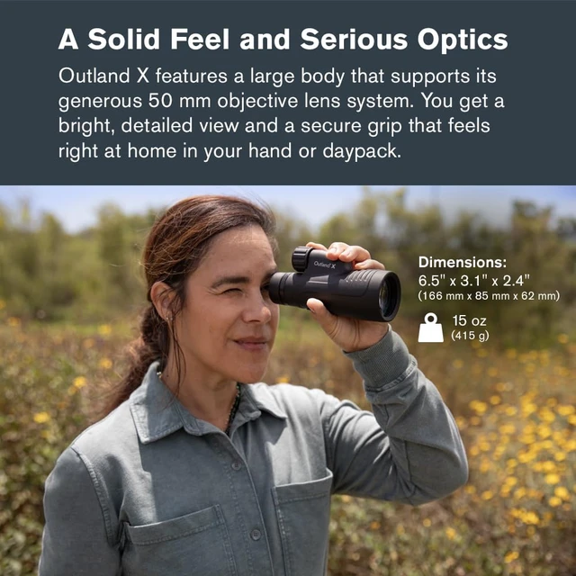 Alt view image 2 of 7 - Outland X 20x50 Monocular Includes Smartphone Adapter and Tripod Large 50mm Objective Lens Multi-Coated Optics BaK-4 Prism Waterproof & Fogproof Belt Case Included