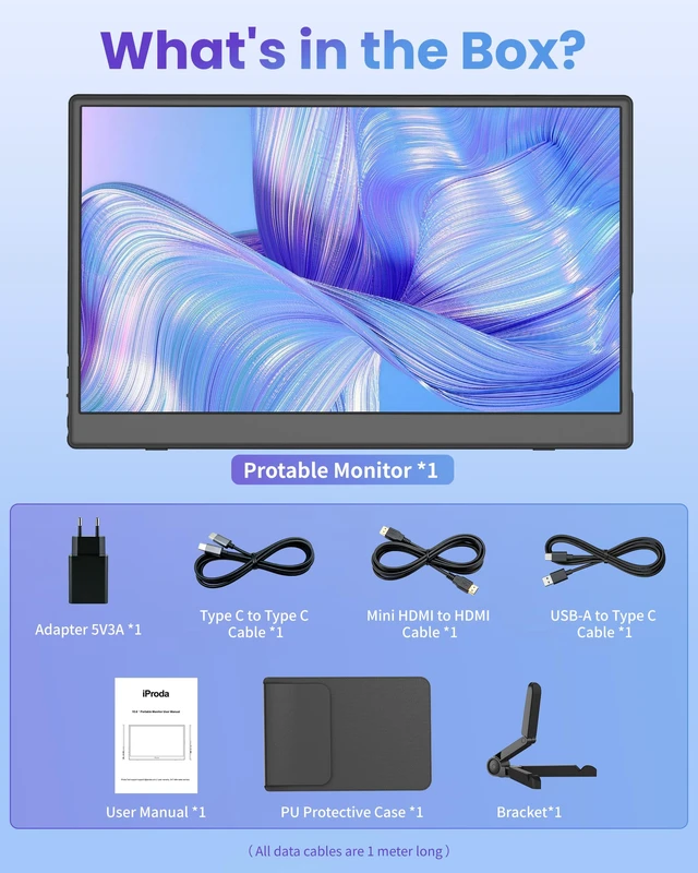 Alt view image 6 of 6 - 15.6 inch Wireless Portable Monitor for Laptop Support AirPlay Miracast FHD 1080P IPS Display,USB-C & HDMI,G-Sensor Auto-Rotate,Plug & Play,Travel Monitor Compatible with PC,Phone,PS4/5,Xbox,Switch