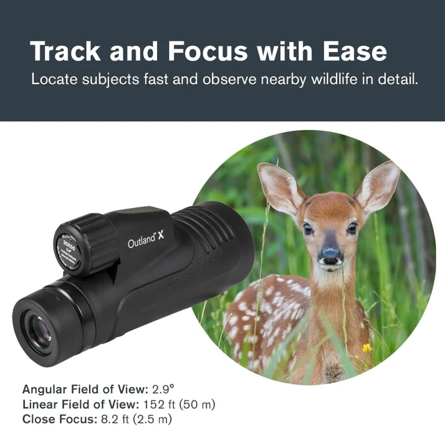 Alt view image 5 of 7 - Outland X 20x50 Monocular Includes Smartphone Adapter and Tripod Large 50mm Objective Lens Multi-Coated Optics BaK-4 Prism Waterproof & Fogproof Belt Case Included