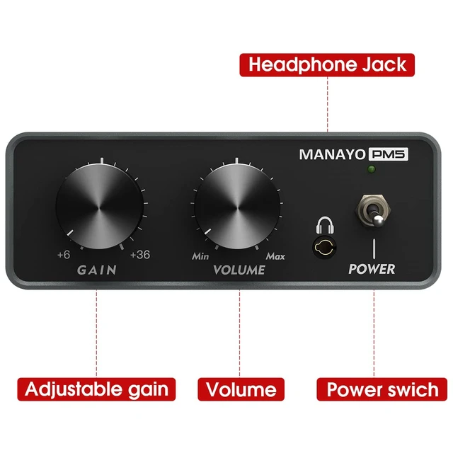 Alt view image 2 of 5 - MM Phono Preamp with Adjustable Gain for Vinyl Record Players Metal preamp connects MM record players to speakers or headphones for adjustable private listening