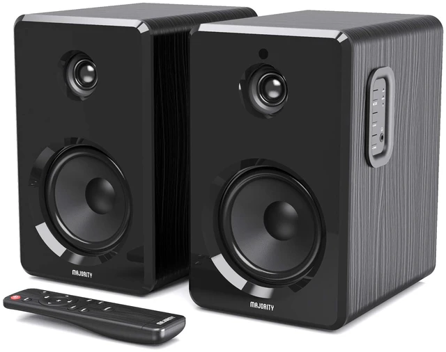 Main image of D40 Active Bookshelf Speakers Powered Stereo Studio Speakers Powerful Amplified 2.0 Channel Sound Bluetooth, Optical, RCA, USB & Aux Playback Digital Controls HiFi Speakers