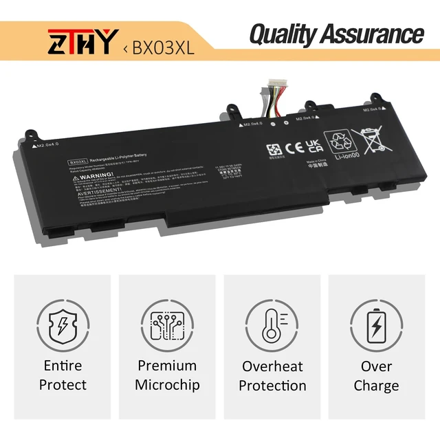 Alt view image 5 of 7 - BX03XL Battery Replacement for HP EliteBook 830 835 840 845 860 865 G11 ZBook Firefly 14 16 G11 Series Laptop Battery BX03056XL TPN-IB0Y HSTNN-OB3H N59733-AC1 N59787-005 N59733-171 11.58V 56.04Wh