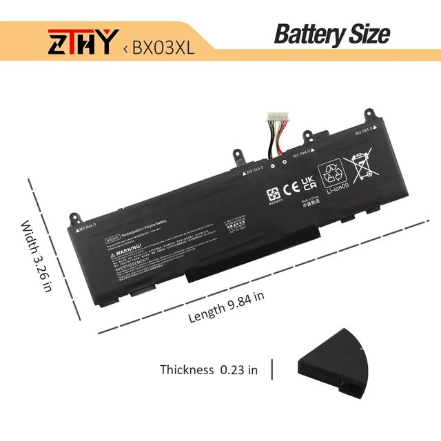 Alt view image 7 of 7 - BX03XL Battery Replacement for HP EliteBook 830 835 840 845 860 865 G11 ZBook Firefly 14 16 G11 Series Laptop Battery BX03056XL TPN-IB0Y HSTNN-OB3H N59733-AC1 N59787-005 N59733-171 11.58V 56.04Wh
