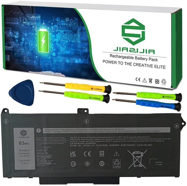Main image of RJ40G CPX-M033W 63Wh Laptop Battery Replacement for Dell Latitude 5420 5520 Precision 3560 Series Notebook 01K2CF 075X16 WY9DX 0WK3F1 0M3KCN M033W Black 15.2V 3941mAh