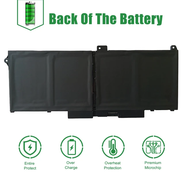 Alt view image 6 of 6 - RJ40G CPX-M033W 63Wh Laptop Battery Replacement for Dell Latitude 5420 5520 Precision 3560 Series Notebook 01K2CF 075X16 WY9DX 0WK3F1 0M3KCN M033W Black 15.2V 3941mAh