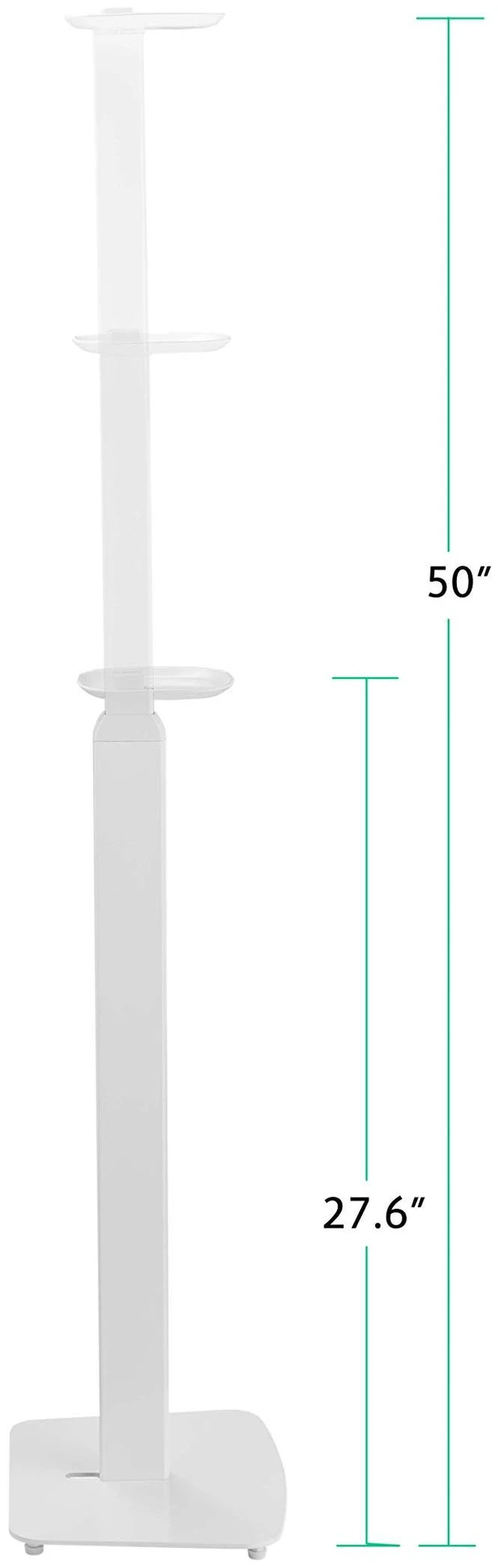 Alt view image 2 of 7 - Adjustable Floor Stand for Sonos Era 100, SL, Pair, White Height adjustable floor stands for Sonos Era 100, 100 SL, and Era 300, Adjust from 27.5" to 50" w/o Speaker, sold as a pair