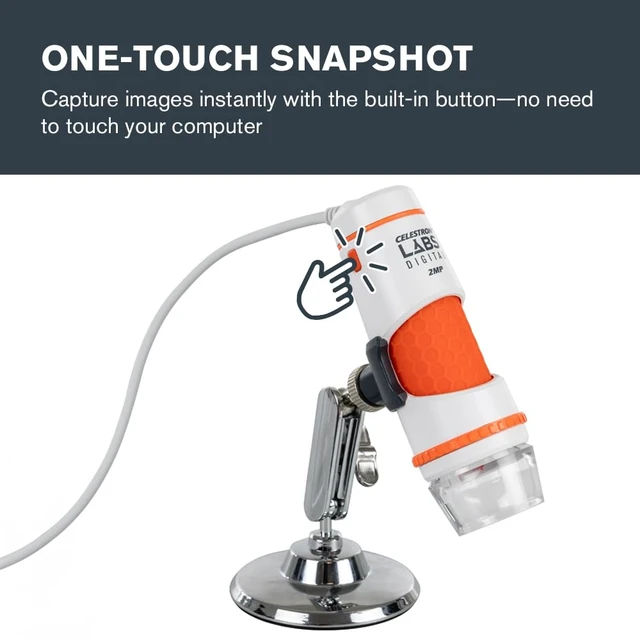 Alt view image 7 of 7 - Labs Digital 2MP Handheld Microscope for Live PC ViewingLearning Up to 200x Magnification, Capture Photos & Video, Lightweight Handheld Design, Adjustable LED Illumination, USB Powered
