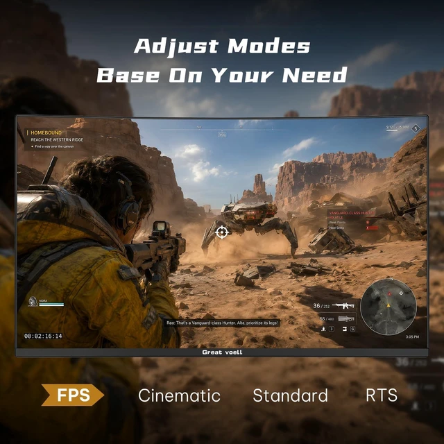 Alt view image 5 of 6 - 24 Inch 200Hz Gaming Monitor, FHD 1080P Curved Computer Monitor, 1ms MPRT High refresh rate PC gaming screen, FreeSync HDR VA display, 4000:1 contrast, 98% sRGB, HDMI, DisplayPort and VESA mounting