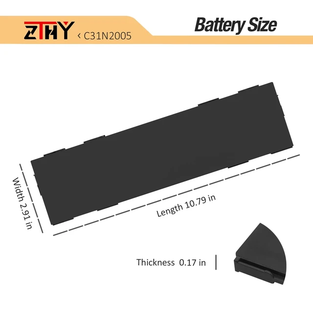 Alt view image 6 of 7 - 50Wh C31N2005 Laptop Battery Replacement for ASUS Chromebook CX3 CX3400FMA Chromebook CX9 CX9400CEA ExpertBook BR1104CGA-N00007XA B3 Flip B3402 B3402FBA B3402FEA Series 0B200-03810000 11.55V 4335mAh