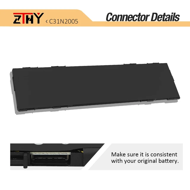Alt view image 4 of 7 - 50Wh C31N2005 Laptop Battery Replacement for ASUS Chromebook CX3 CX3400FMA Chromebook CX9 CX9400CEA ExpertBook BR1104CGA-N00007XA B3 Flip B3402 B3402FBA B3402FEA Series 0B200-03810000 11.55V 4335mAh