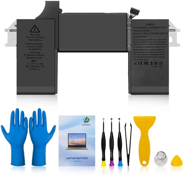 Main image of A2337 Battery,A2389 Battery Replacement for MacBook Air 13 Inch A2337 M1 2020 EMC 3598 (Upgraded High Performance 11.39V 49.9Wh 4380mAh)