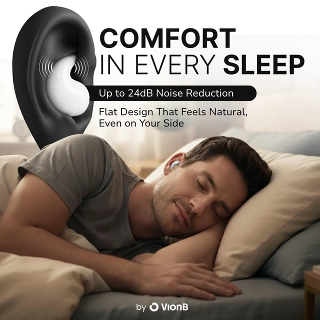 Alt view image 5 of 7 - Drift Earbuds VionB Wireless Bluetooth Noise Cancelling Earbuds for Small Ears Ultra Comfortable Wireless Ear Buds with Mic, Noise Isolation, No Ear Pressure IP6 Waterproof Ear Buds
