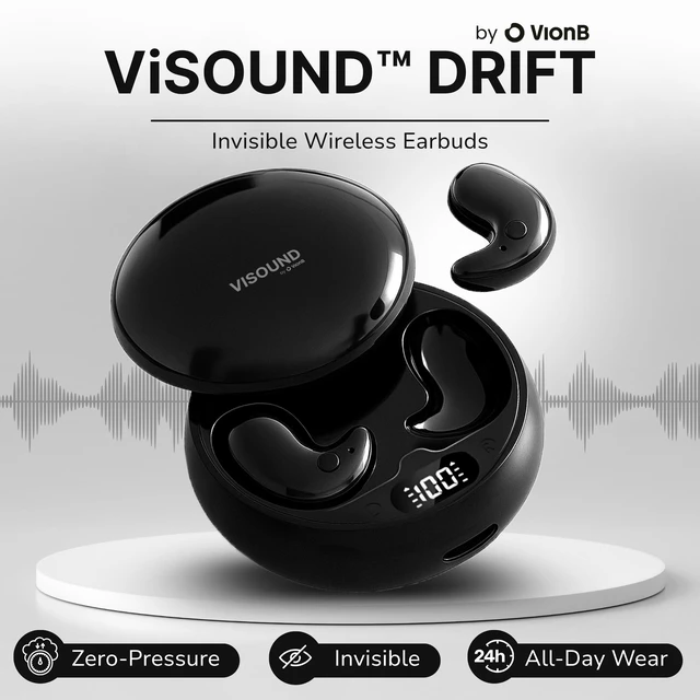 Alt view image 2 of 7 - Drift Earbuds VionB Wireless Bluetooth Noise Cancelling Earbuds for Small Ears Ultra Comfortable Wireless Ear Buds with Mic, Noise Isolation, No Ear Pressure IP6 Waterproof Ear Buds