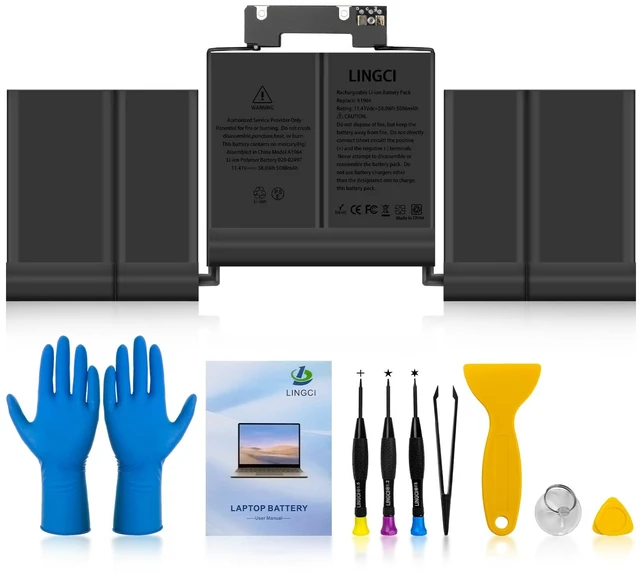 Main image of A1989 Battery,A1964 A2251 Battery Replacement for MacBook Pro 13 Inch A1989 (Mid 2018, 2019) A2251 (2020) (Upgraded High Performance 11.41V 58Wh 5086mAh)
