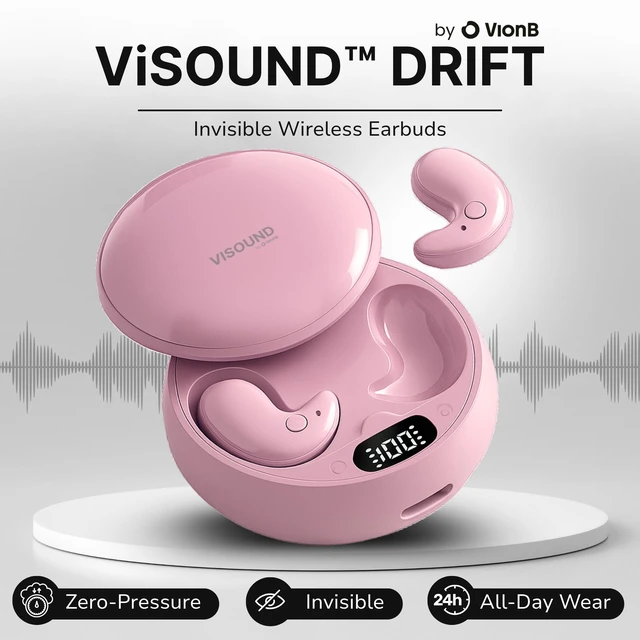 Alt view image 2 of 7 - Drift Earbuds VionB Wireless Bluetooth Noise Cancelling Earbuds for Small Ears Ultra Comfortable Wireless Ear Buds with Mic, Noise Isolation, No Ear Pressure IP6 Waterproof Ear Buds