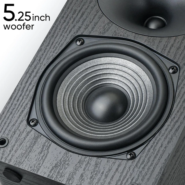Alt view image 4 of 7 - 5.25" Woofer Passive Speaker, 50W x 2, 20mm Silk Dome Tweeter, 4 Ohm Stereo Speakers with Enhanced Vocal Clarity, Passive Bookshelf Speakers for Home Audio, Receiver or Amplifier Required