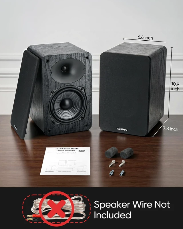 Alt view image 7 of 7 - 5.25" Woofer Passive Speaker, 50W x 2, 20mm Silk Dome Tweeter, 4 Ohm Stereo Speakers with Enhanced Vocal Clarity, Passive Bookshelf Speakers for Home Audio, Receiver or Amplifier Required