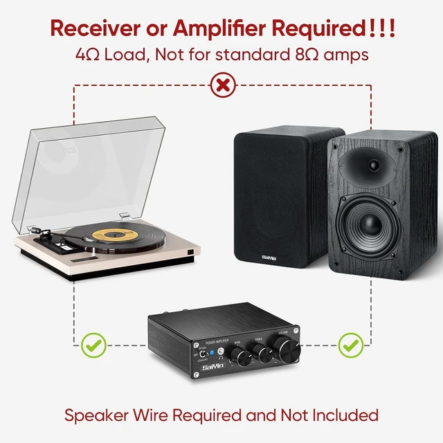 Alt view image 6 of 7 - 5.25" Woofer Passive Speaker, 50W x 2, 20mm Silk Dome Tweeter, 4 Ohm Stereo Speakers with Enhanced Vocal Clarity, Passive Bookshelf Speakers for Home Audio, Receiver or Amplifier Required