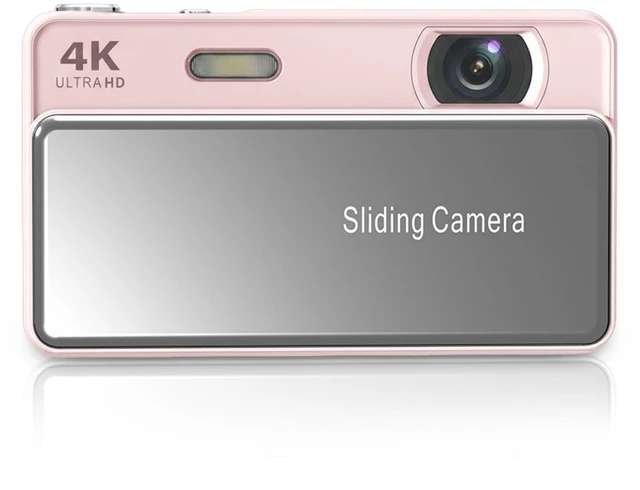 Main image of 4K Sliding Digital Camera, 64MP HD Auto Focus 16X Zoom Retro CCD Camera with 2.8 Inch Screen, Vlogging for Photography and Video (Pink)