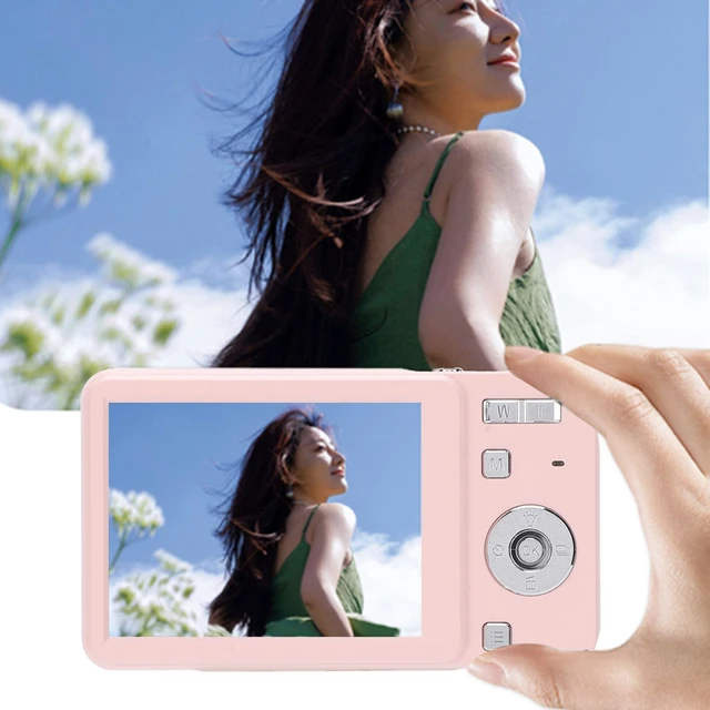Alt view image 6 of 7 - 4K Sliding Digital Camera, 64MP HD Auto Focus 16X Zoom Retro CCD Camera with 2.8 Inch Screen, Vlogging for Photography and Video (Pink)