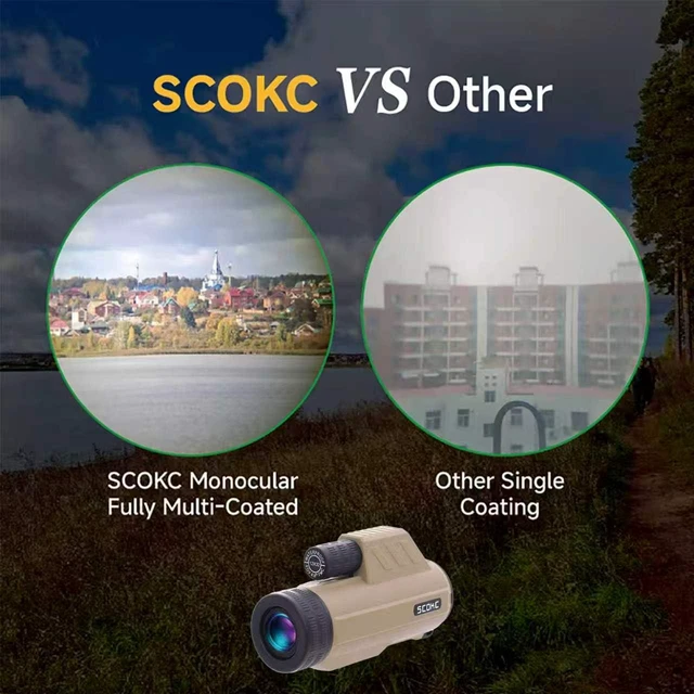 Alt view image 4 of 7 - 12x32 Monocular Telescope,Compact Waterproof Fogproof for Bird Watching Bak4 Prism,IPX7 Waterproof, Monocular Compact for adults,High Power for Bird Watching, Travel, Hunting,Hiking