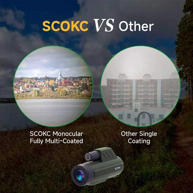 Alt view image 3 of 7 - 12x32 Monocular Telescope,Compact Waterproof Fogproof for Bird Watching Monocular Compact for adults,High Power for Bird Watching, Travel, Hunting,Hiking,Bak4 Prism,IPX7 Waterproof