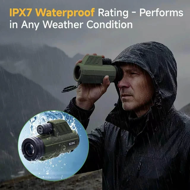 Alt view image 5 of 7 - 12x32 Monocular Telescope,Compact Waterproof Fogproof for Bird Watching Monocular Compact for adults,High Power for Bird Watching, Travel, Hunting,Hiking,Bak4 Prism,IPX7 Waterproof
