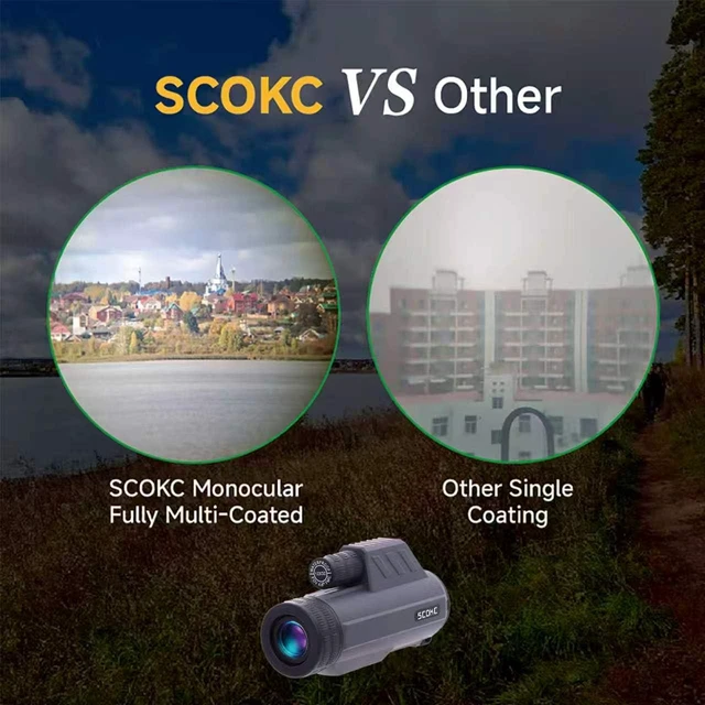 Alt view image 4 of 7 - 12x32 Monocular Telescope,Compact Waterproof Fogproof for Bird Watching Monocular Compact for adults,High Power for Bird Watching, Travel, Hunting,Hiking,Bak4 Prism,IPX7 Waterproof