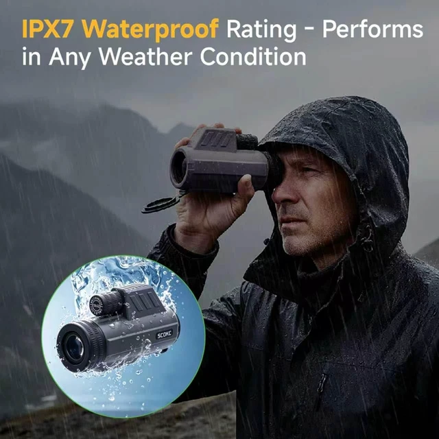 Alt view image 7 of 7 - 12x32 Monocular Telescope,Compact Waterproof Fogproof for Bird Watching Monocular Compact for adults,High Power for Bird Watching, Travel, Hunting,Hiking,Bak4 Prism,IPX7 Waterproof