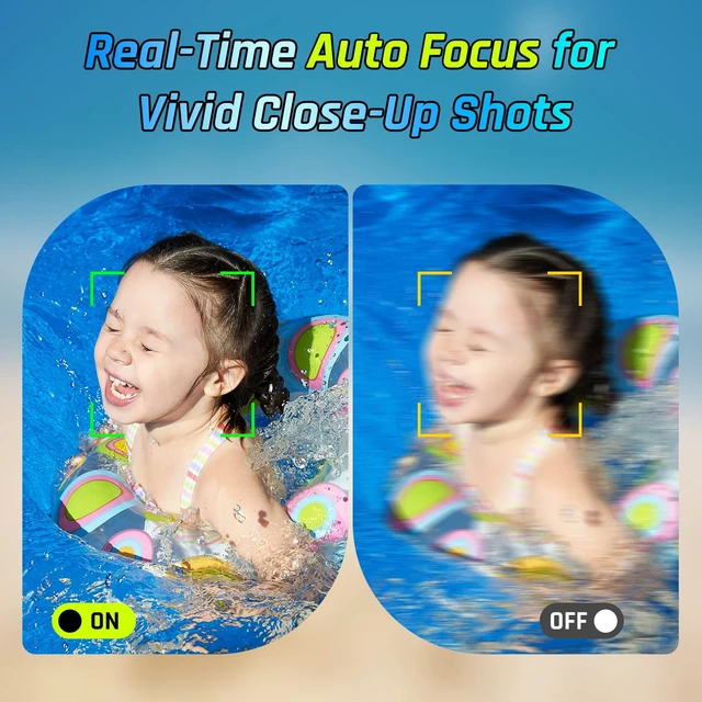 Alt view image 6 of 7 - 4K Underwater Camera 64MP 33FT Waterproof Camera with 32GB Card Dual-Screen, 16X Zoom, Autofocus, Floatable, 1500mAh Battery, Fill Light, Ideal for Snorkeling, Swimming, Travel