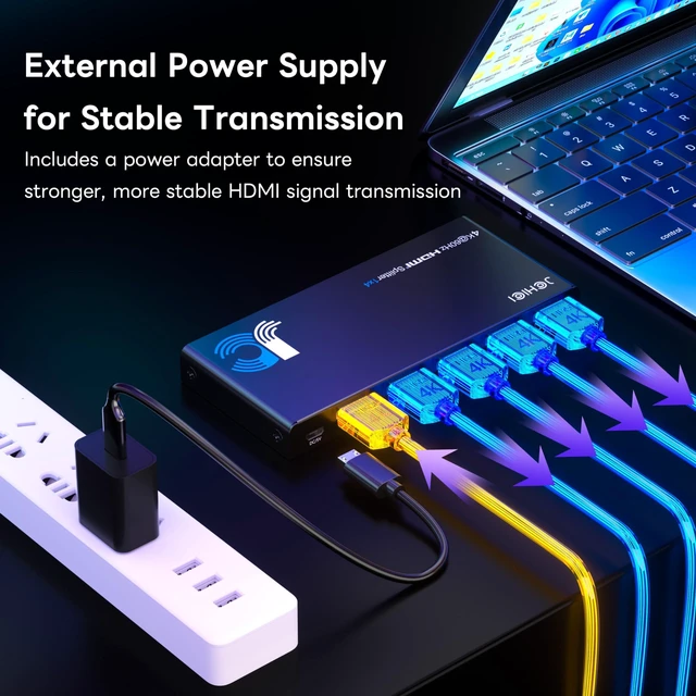 Alt view image 5 of 7 - 1x4 HDMI Splitter 4K 60Hz HDR with Remote HDR10, Dolby Vision, EDID modes (Auto/Copy/Downscale), HDCP 2.2, 18Gbps. For PS5, Xbox, Apple TV