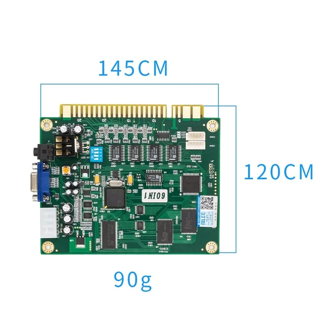 Alt view image 4 of 6 - Classical Arcade Video Game 60 in 1 PCB Jamma Board CGA VGA Output Vertical Screen Supports Upright and Cocktail Cabinets Use Standard Arcade Power
