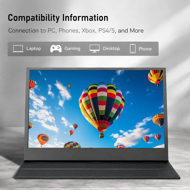 Alt view image 4 of 7 - 13.3 Inch Portable Monitor 3840x2160 IPS Display 100% sRGB Ultra Slim Design, for Laptop, PC, Mac, for Switch & PS5, Phone Compatible, Screen Extender