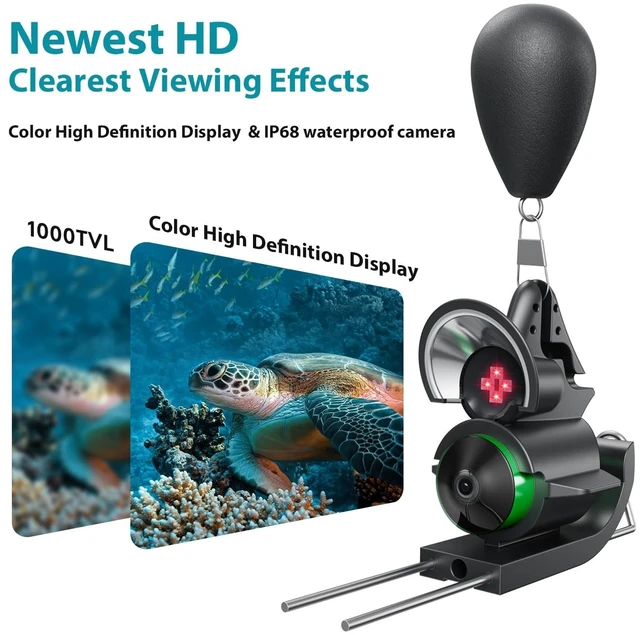Alt view image 5 of 7 - Fishing Camera, 220° Ultra-Wide HD Underwater Fishing Camera with 4.3" LCD & IR Night Vision, 5000mAh Rechargeable Battery 100ft Cable for Ice Lake Boat Kayak Fishing